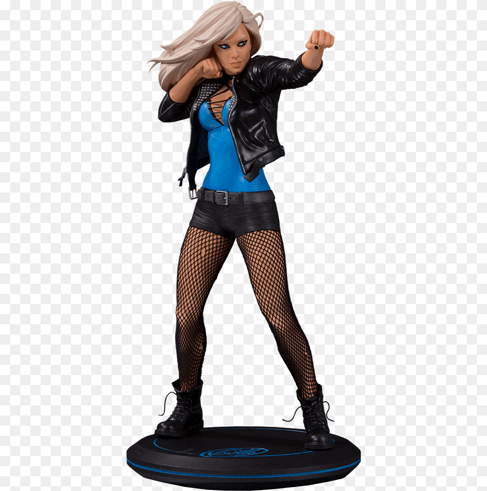 Dc Collectibles Black Canary Statue Dc Cover Girls Black Canary By Jolle Jones Statue, Adult, Person, Jacket, Woman Png Image