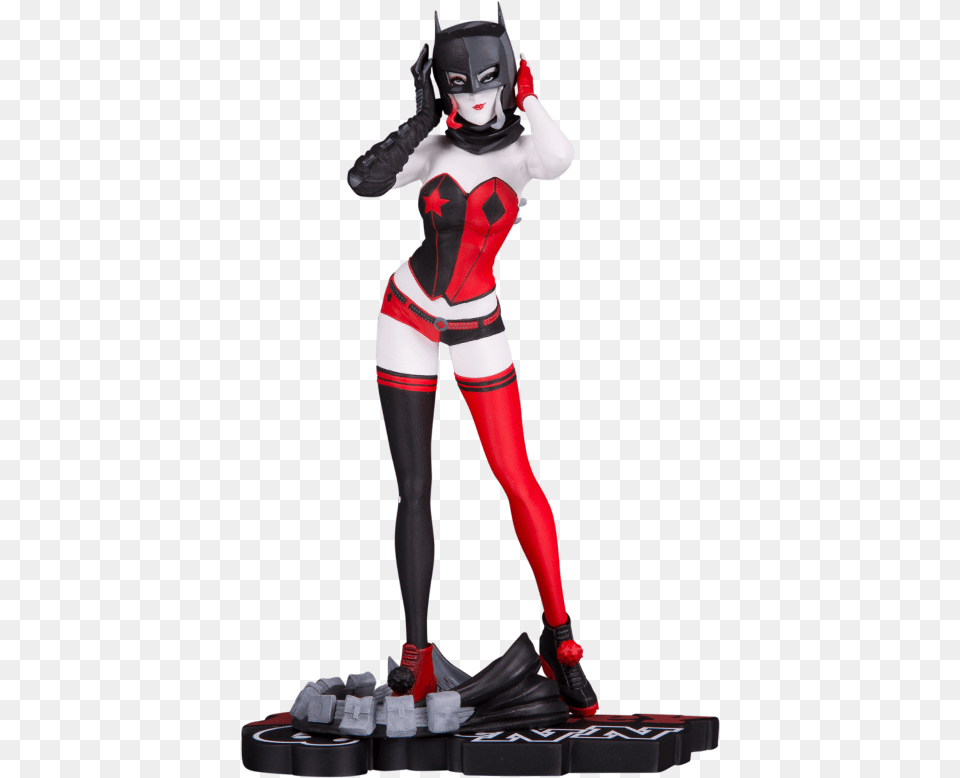 Dc Collectibles Harley Quinn Red White Amp Black, Clothing, Costume, Person, Figurine Png Image