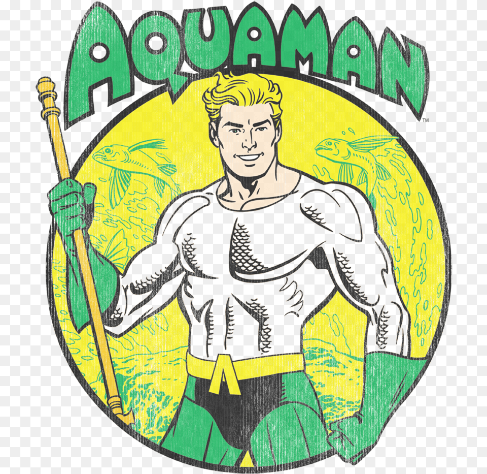 Dc Comics Aquaman Youth T Shirt Dc Aqua Man Wall Decal, Adult, Person, Male, Head Png Image