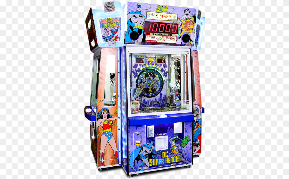 Dc Comics Coin Pusher, Arcade Game Machine, Game, Adult, Female Free Transparent Png