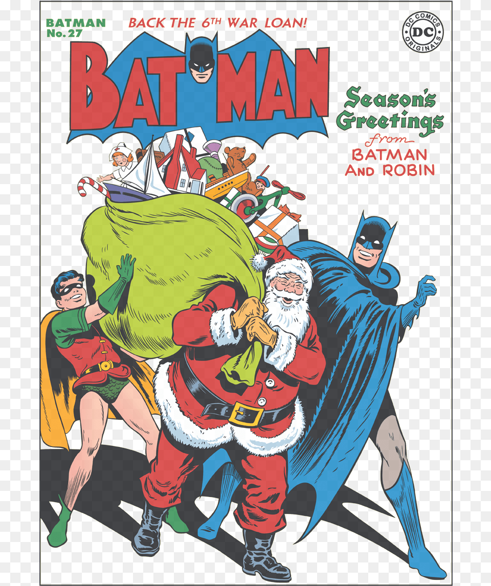 Dc Comics Cover No Batman Robin And Santa, Publication, Book, Baby, Person Png