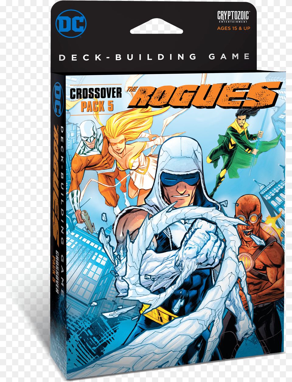 Dc Comics Deck Building Game Dc Deck Building Game Rogues, Book, Publication, Adult, Male Free Png