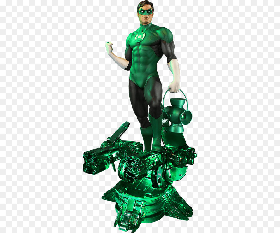 Dc Comics Green Lantern Maquette By Tweeterhead Logo, Person, Adult, Man, Male Free Png