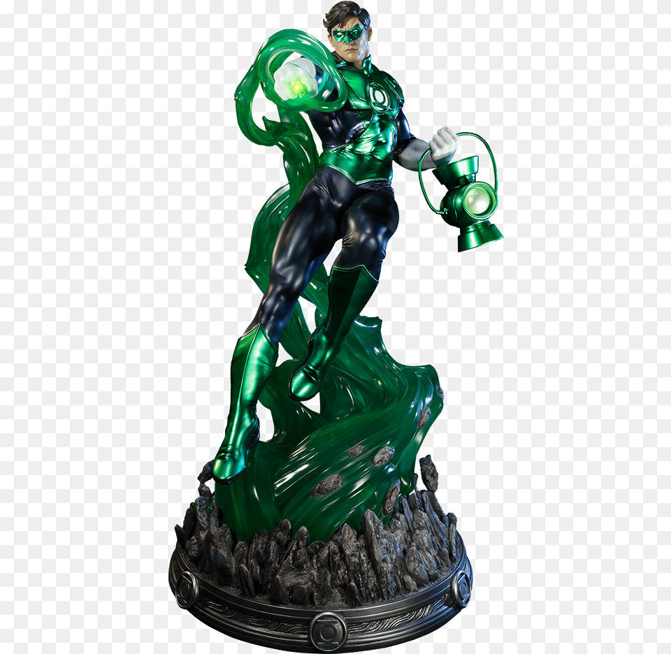 Dc Comics Green Lantern Statue Prime 1 Green Lantern, Figurine, Person, Accessories, Gemstone Png Image