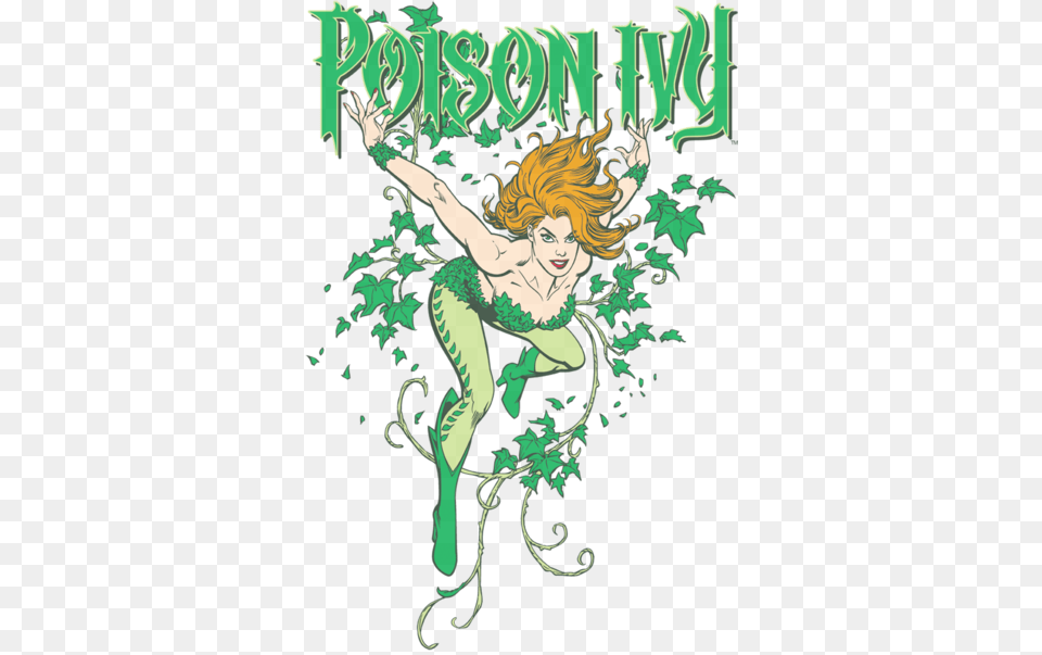 Dc Comics Poison Ivy Men39s Regular Fit T Shirt Poison Ivy Batman, Book, Publication, Green, Art Free Transparent Png