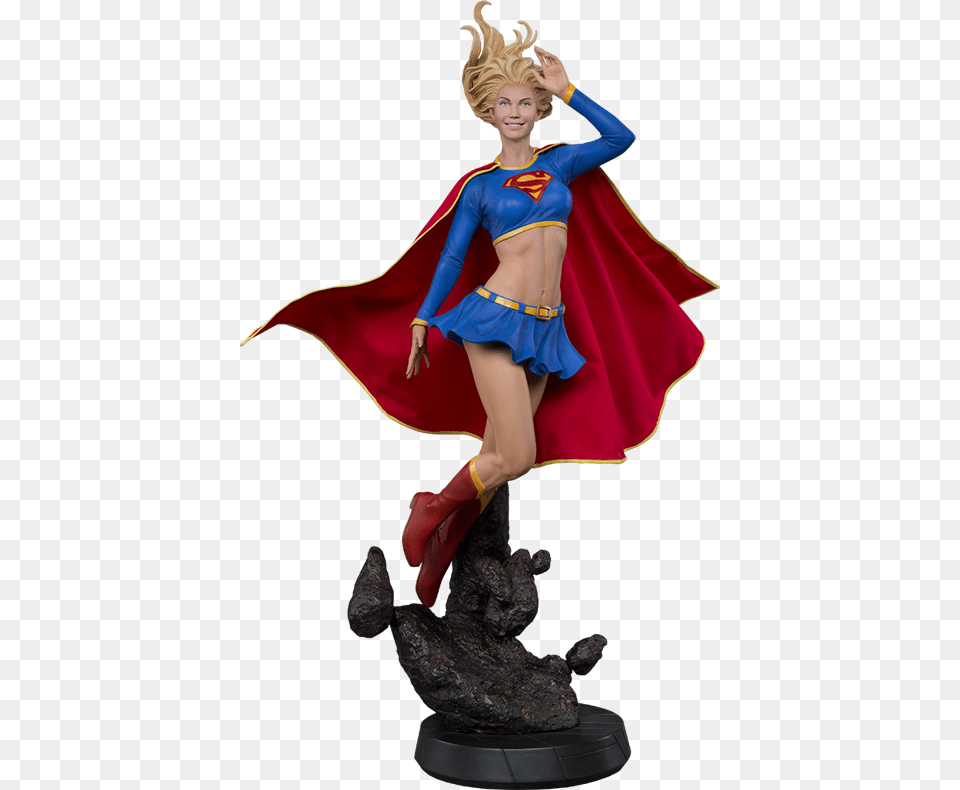Dc Comics Premium Format Figure Supergirl 60 Cm Supergirl Statue, Cape, Clothing, Costume, Person Free Transparent Png