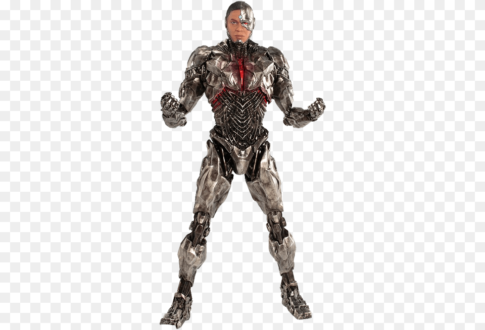 Dc Comics Scale Artfx Kotobukiya Statue Eb Justice League Movie Cyborg Artfx Statue, Adult, Male, Man, Person Png Image