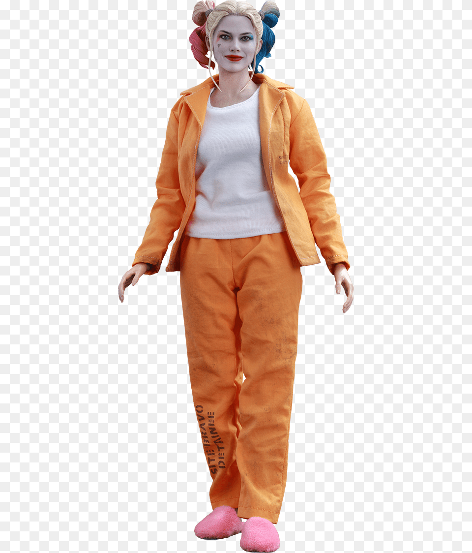 Dc Comics Sixth Scale Figure Harley Quinn Prisoner Harley Quinn Action Figure Suicide Squad, Clothing, Coat, Jacket, Person Free Png Download