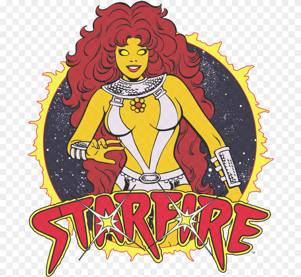 Dc Comics Starfire T Shirt, Book, Publication, Person, Face Free Png Download