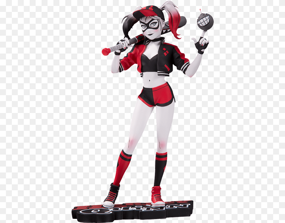 Dc Comics Statue Harley Quinn Harley Quinn Red White Amp Black Statue, Person, Clothing, Costume Free Png