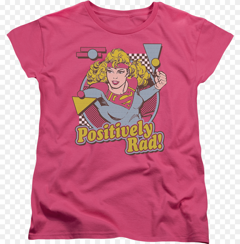 Dc Comics Supergirl Positively Rad Big Girls T Shirt, Clothing, T-shirt, Person, Face Free Png