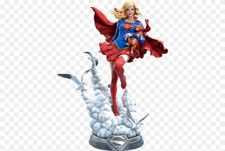 Dc Comics Supergirl Statue By Prime 1 Studio Supergirl Statue, Figurine, Adult, Person, Female Png