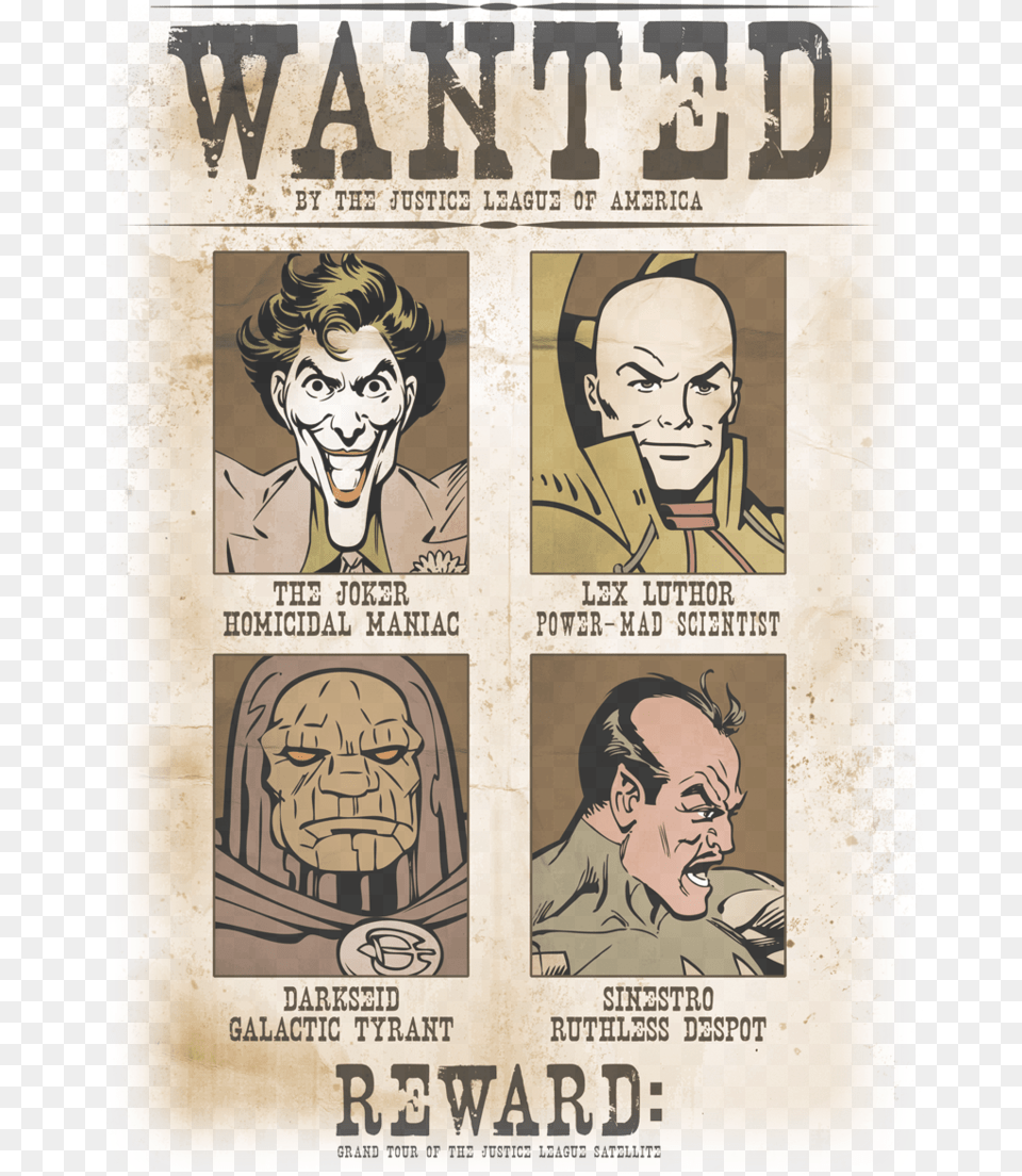 Dc Comics Wanted Poster Juniors T Shirt Wanted Poster, Publication, Book, Adult, Person Free Png Download