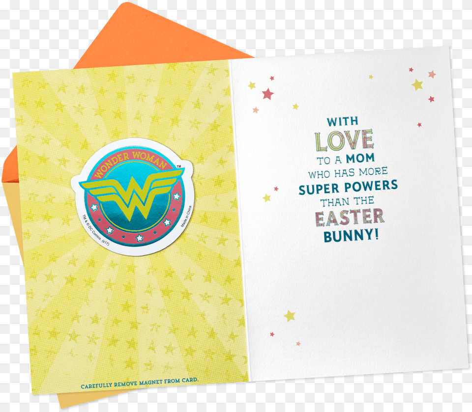 Dc Comics Wonder Woman Easter Card With Magnet For Diana Prince Wonder Woman, Advertisement, Poster, Paper, Business Card Free Png Download
