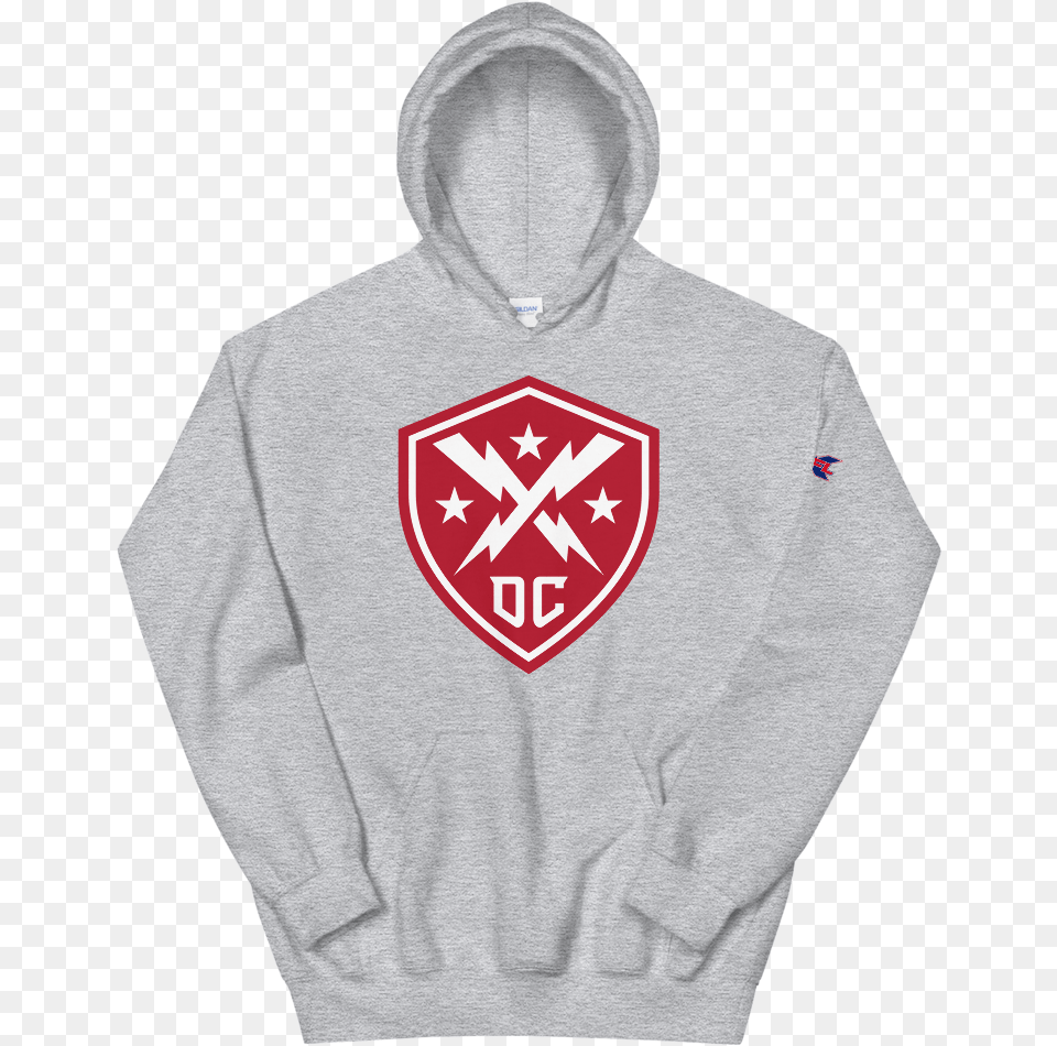 Dc Defenders Official Logo Pullover Hoodie Sweatshirt Hoodie, Clothing, Knitwear, Sweater, Hood Png Image