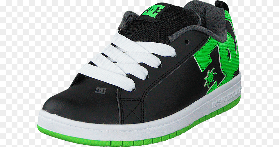 Dc Kids Court Graffik Shoe Blkgrs Dc Skor, Clothing, Footwear, Sneaker, Running Shoe Free Png Download