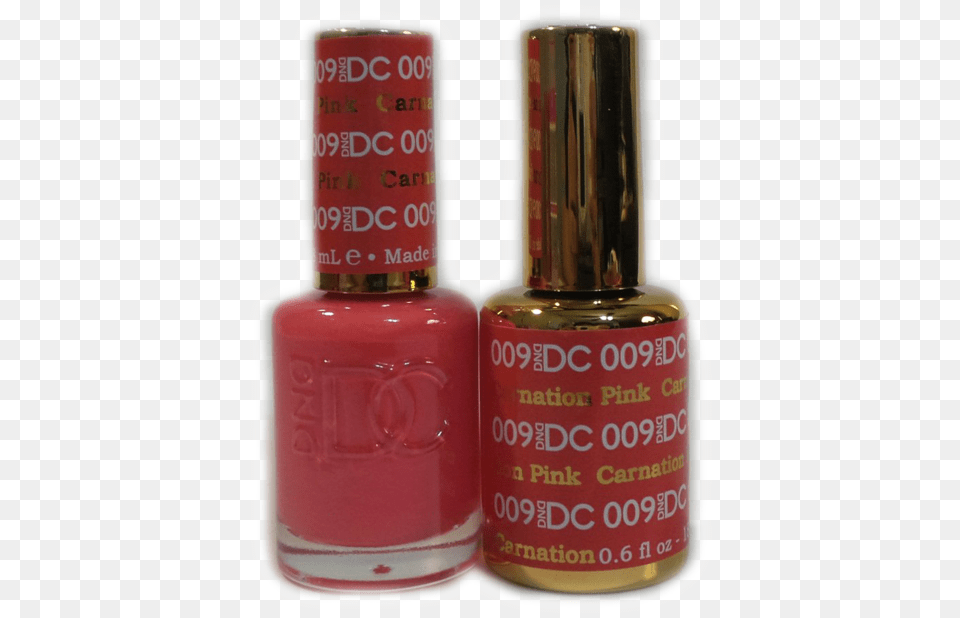 Dc Nail Lacquer And Gel Polish Dc009 Carnation Pink Esmalte En Gel Dnd, Cosmetics, Bottle, Perfume, Nail Polish Free Png Download