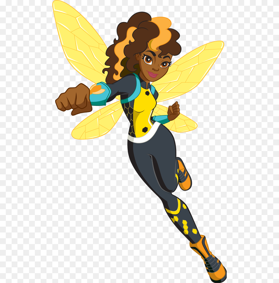 Dc Super Hero Girls Bumblebee Transparent, Cartoon, Person, Animal, Bee Free Png Download