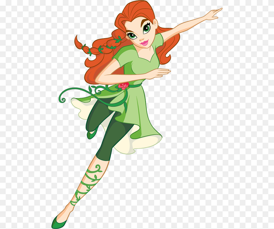Dc Super Hero Girls Poison Ivy Transparent, Green, Elf, Person, Cartoon Png