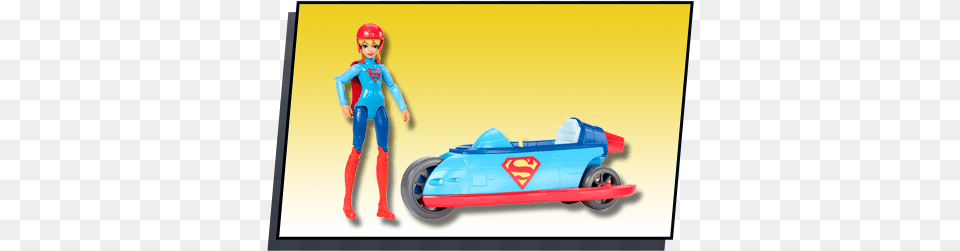 Dc Super Hero Girls Supergirl Action Figure With Pod Cartoon, Person, Figurine, Toy Free Png Download