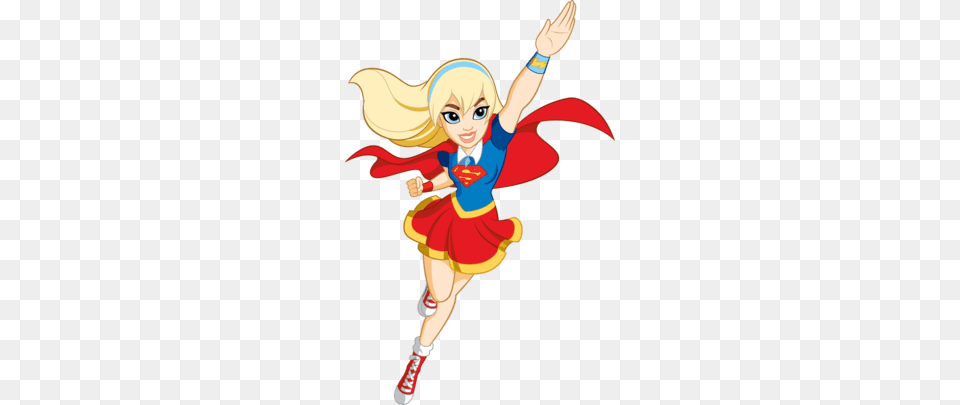 Dc Super Hero Girls Supergirl Flying, Book, Publication, Comics, Person Free Transparent Png