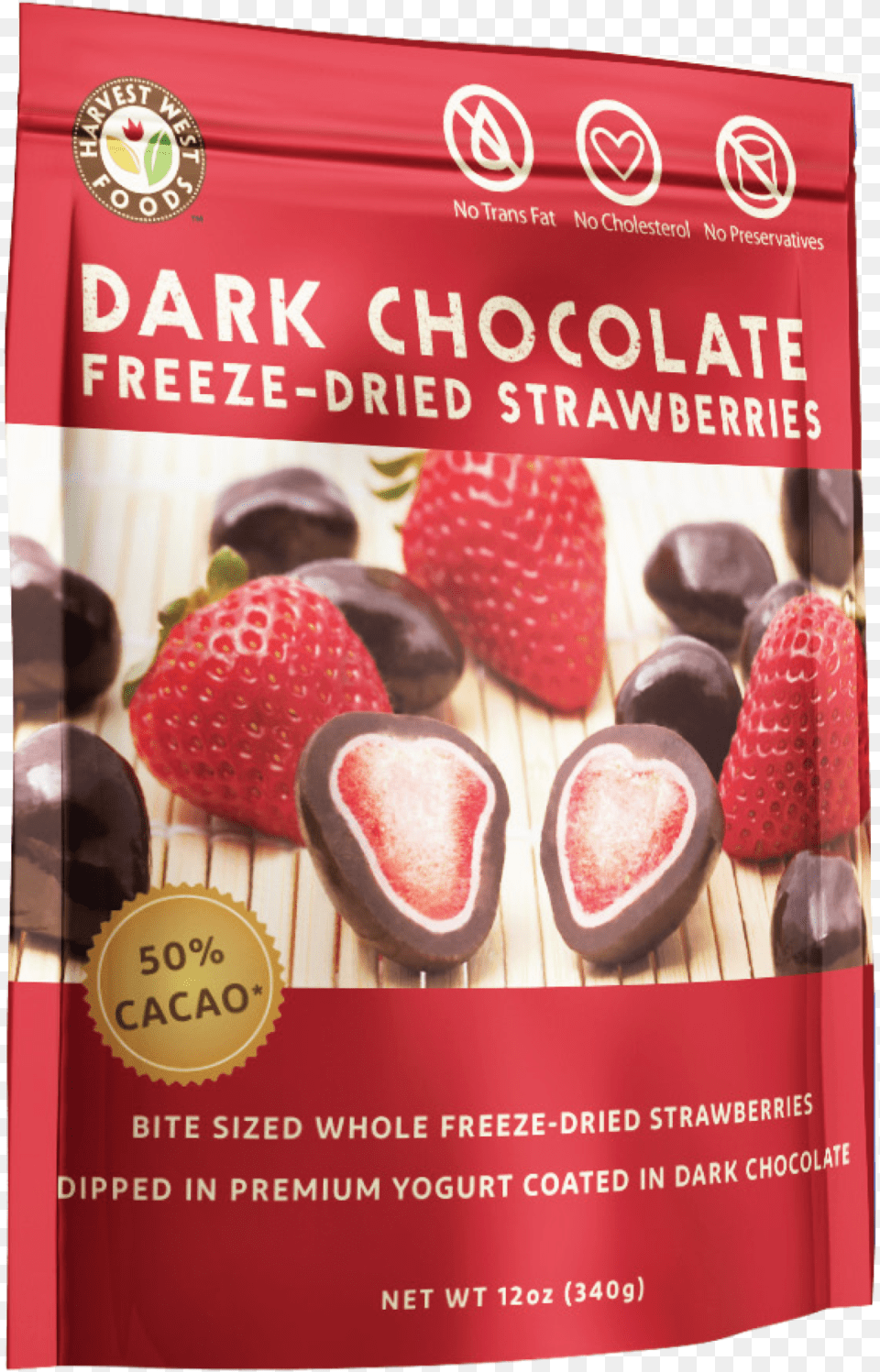 Dcs Bag Front Chocolate Freeze Dried Strawberries, Fruit, Berry, Produce, Plant Png