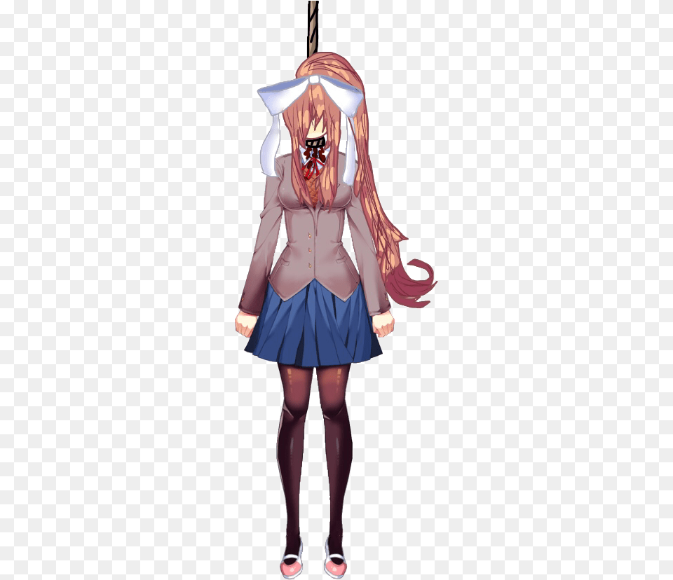 Ddlc Monika Edit Sad Hanging Freetoedit Ddlc Monika Sad, Book, Publication, Comics, Adult Png