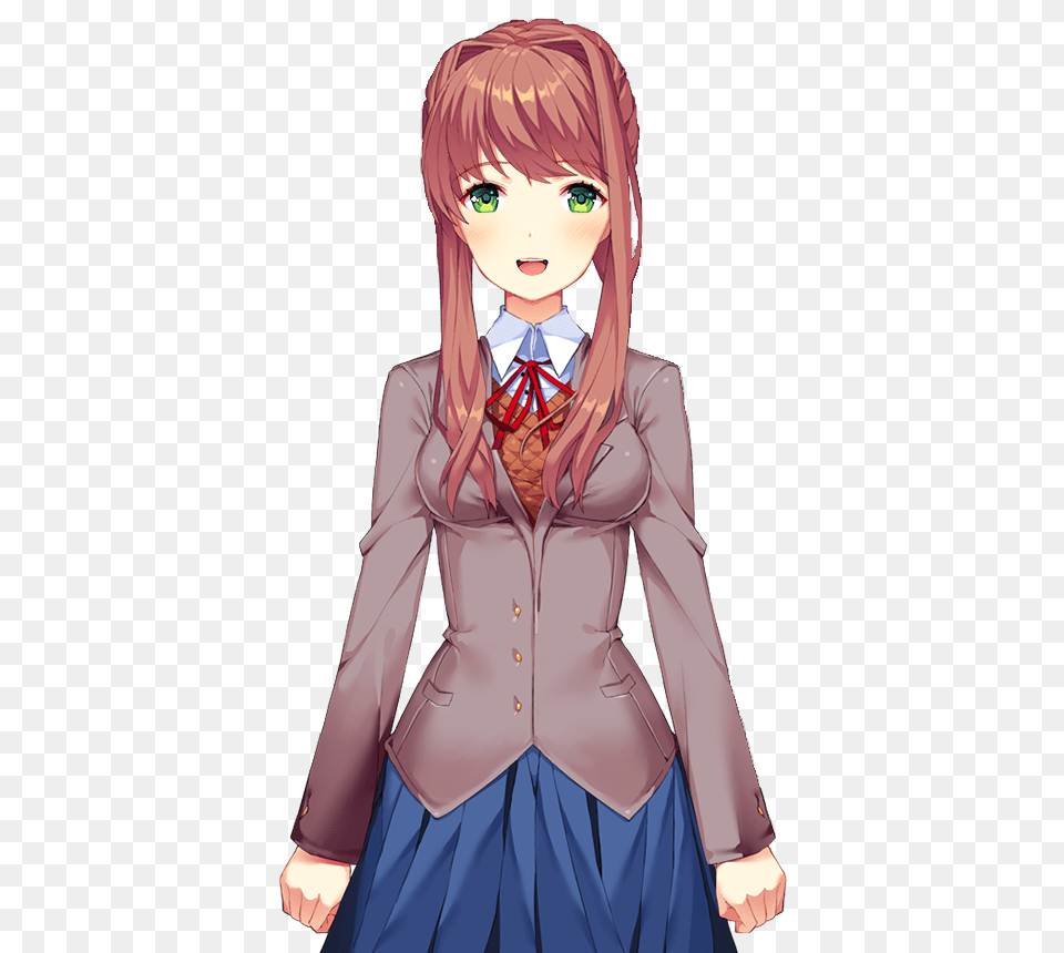 Ddlc Monika Sprite Transparent, Publication, Book, Comics, Adult Png Image