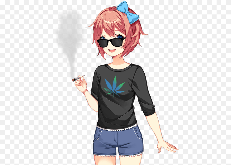 Ddlc Sayori Sporty, Accessories, Sunglasses, Shorts, T-shirt Free Png