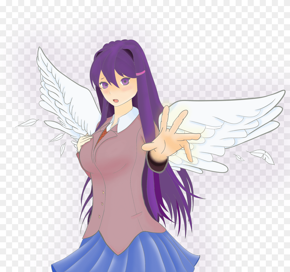 Ddlc Yuri Angel, Purple, Book, Comics, Publication Free Png Download