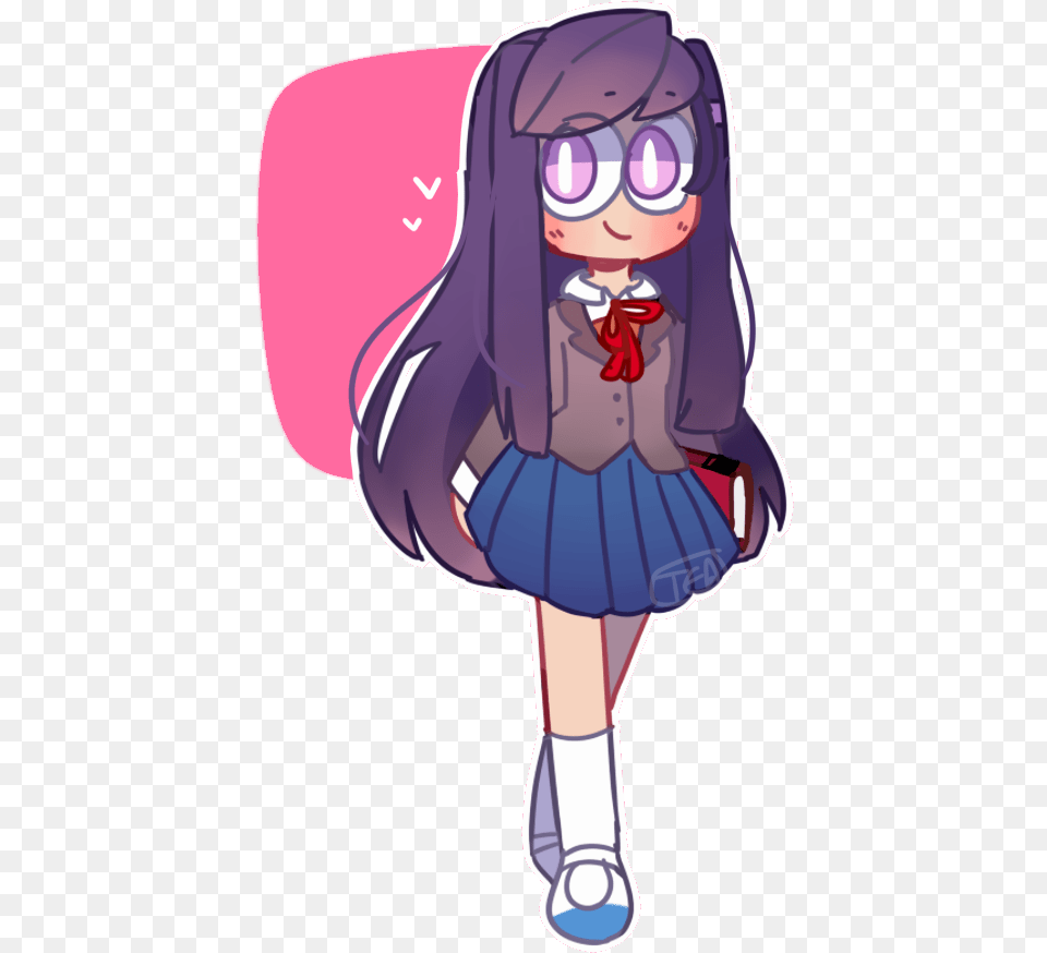 Ddlc Yuri Cute Transparent, Book, Comics, Publication, Person Png Image