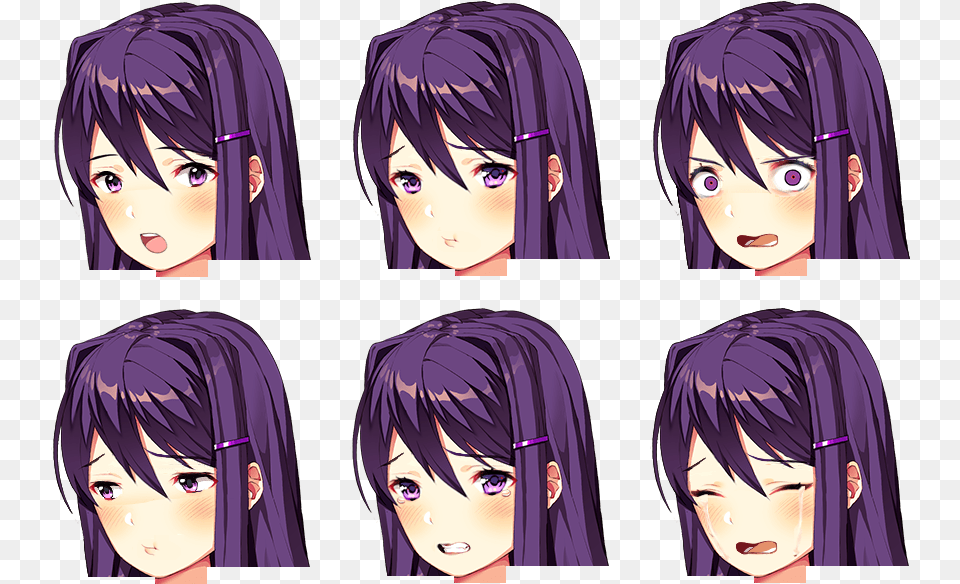 Ddlc Yuri Face Sprites Download Ddlc Yuri Face Sprites, Book, Comics, Publication, Manga Png