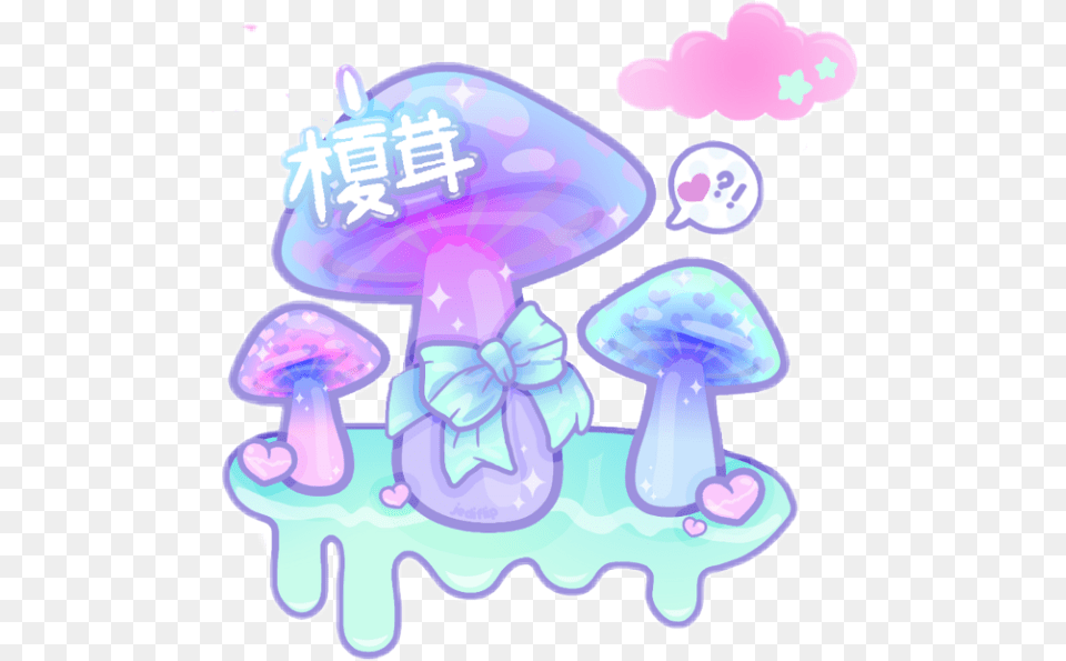 Ddlg Mushrooms Trippy Kawaii Pastel, Purple Free Transparent Png