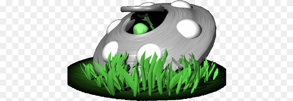 De Da Fe Ed Cce Ufo Crash Land Animated Ufo Landing Gif, Grass, Green, Plant, Pottery Free Png Download
