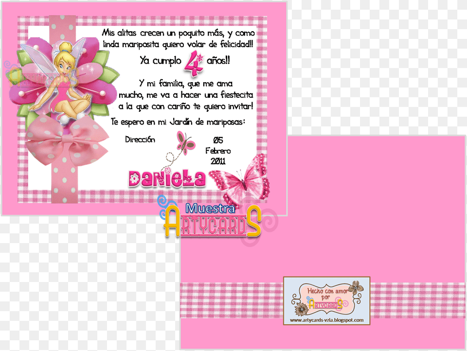 De De Mariposas Y Flores Tinkerbell, Envelope, Greeting Card, Mail, Baby Free Png
