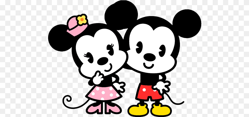 De Mickey Y Minnie By Nattribute Kawaii Mickey And Minnie, Face, Head, Person, Animal Free Png Download