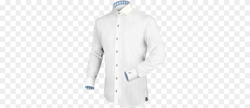 De Nada White Shirt With Black Button, Clothing, Dress Shirt, Long Sleeve, Sleeve Free Png Download