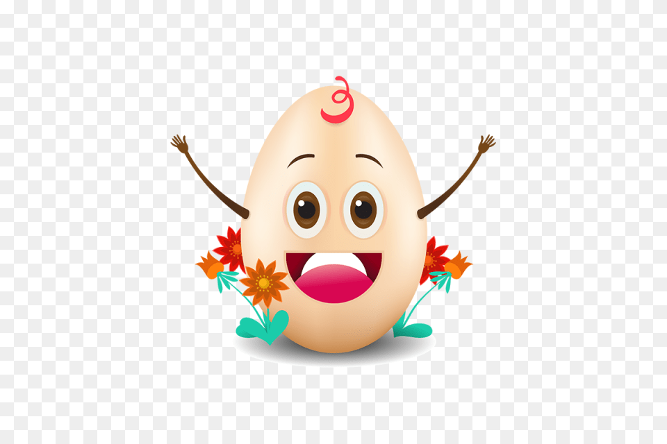 De Ovo Com Flores E Desenhos Animados, Egg, Food Png Image