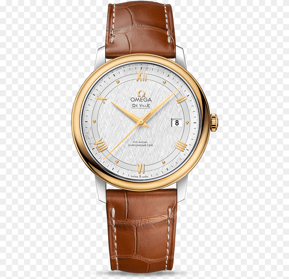De Ville Prestige Coaxial Omega Leather Strap Watch, Arm, Body Part, Person, Wristwatch Free Transparent Png