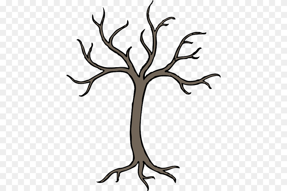 Dead Black Simple Apple Fall Fruit Outline Tree With No Leaves Drawing, Animal, Kangaroo, Mammal, Art Png Image