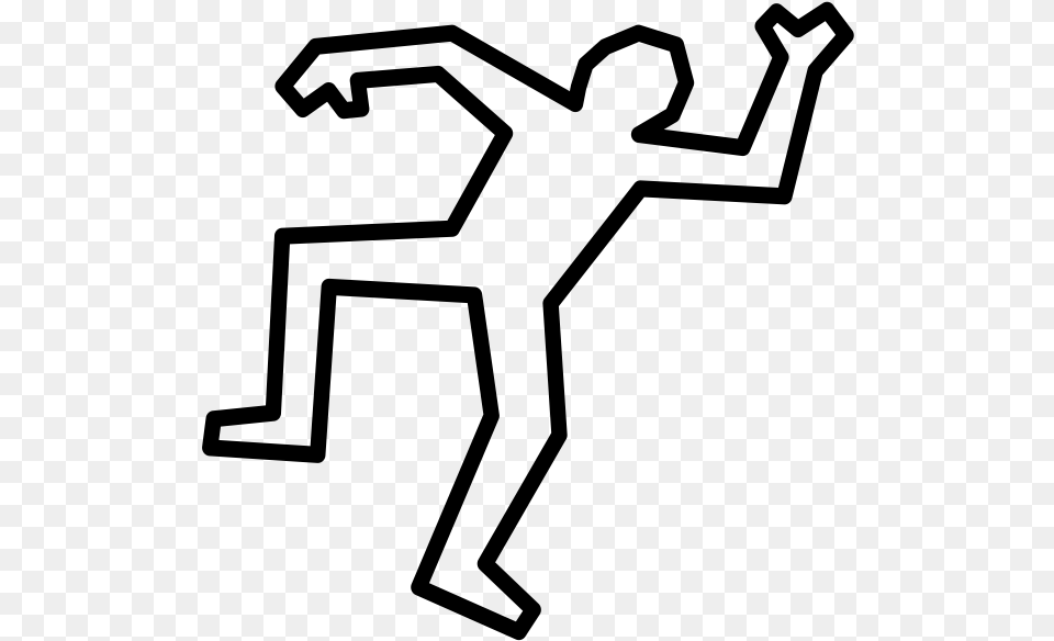 Dead Body Outline, Gray Png Image