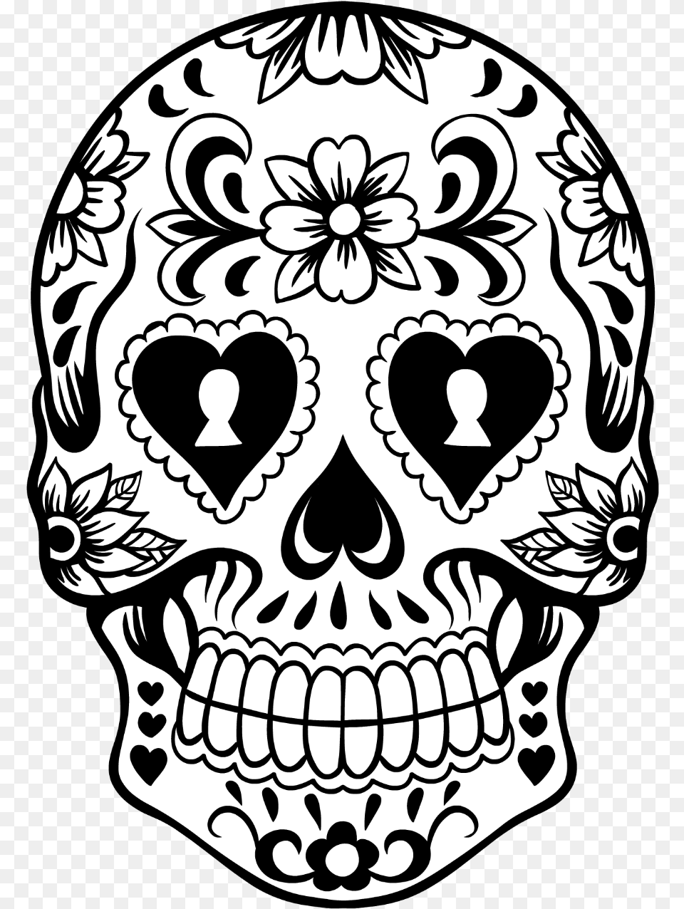 Dead Clipart Skull Drawing Sugar Skull Line Drawing, Stencil, Art, Baby, Person Free Png Download