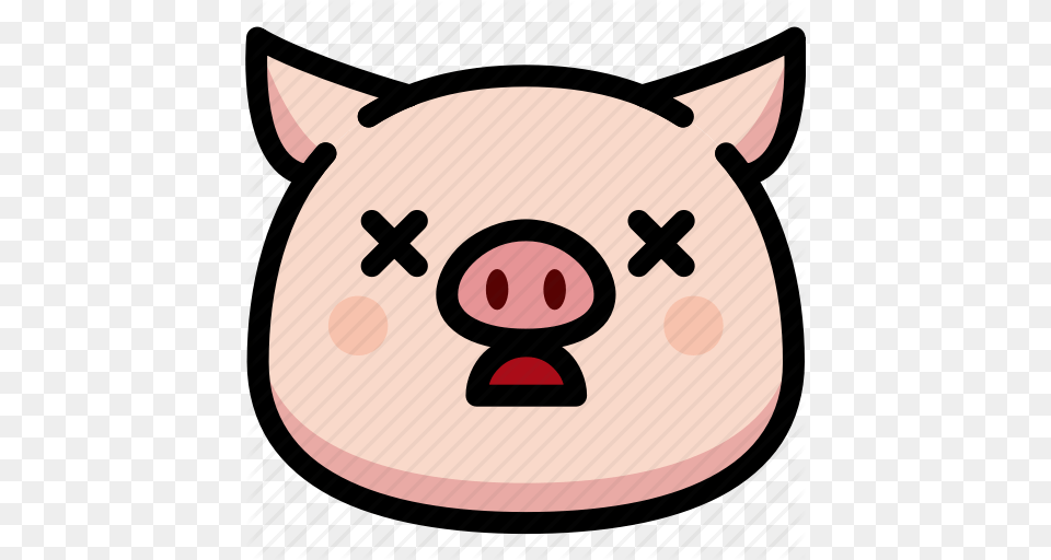 Dead Emoji Emotion Expression Face Feeling Pig Icon, Animal, Mammal, Hog Free Png