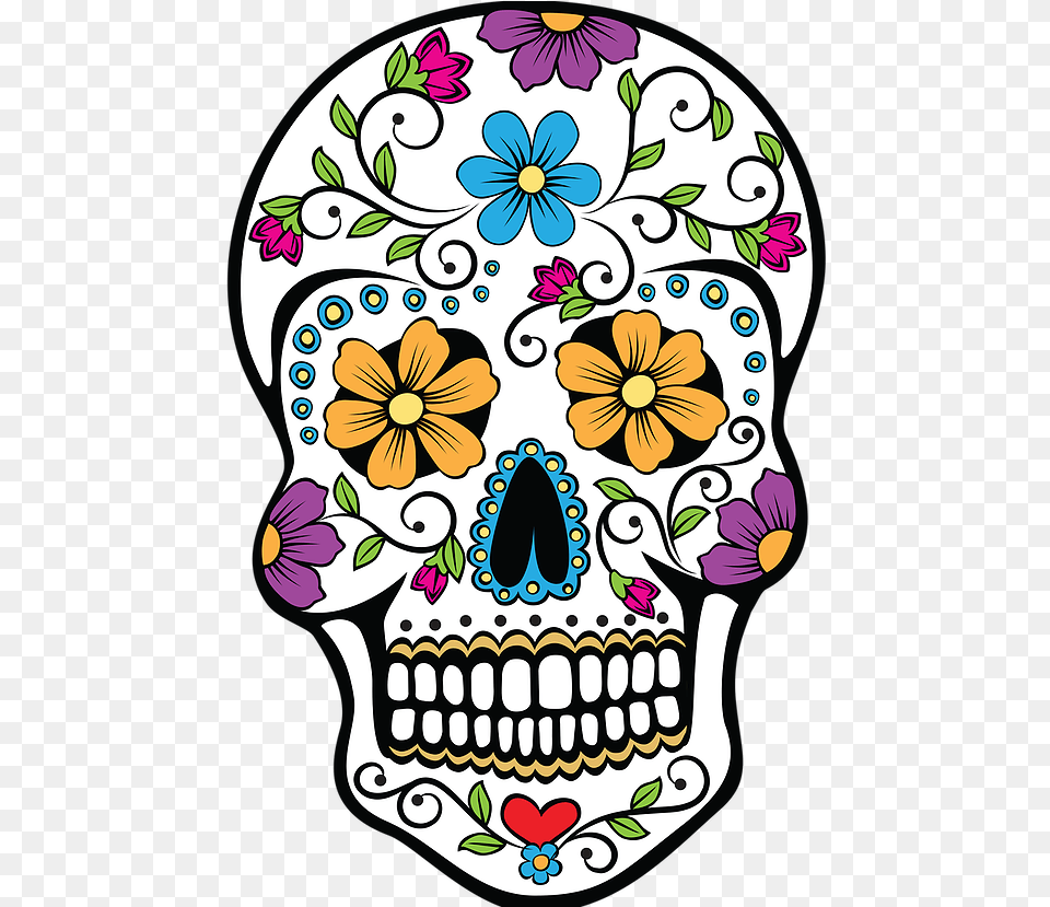 Dead Good Festival Mexican Folk Art Skull, Graphics, Pattern, Drawing, Flower Png