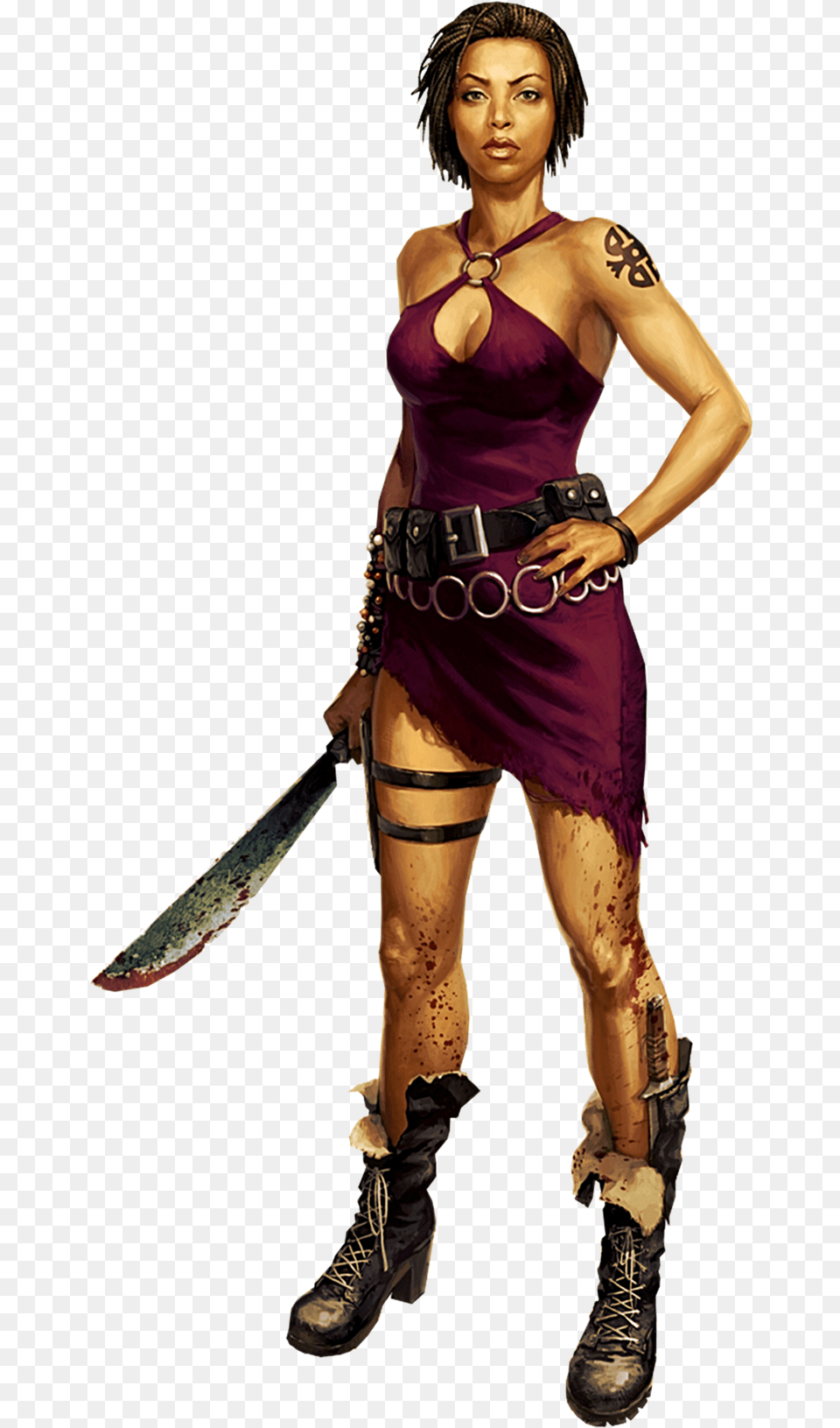 Dead Island Dead Island Female Character, Weapon, Sword, Clothing, Shoe Free Png Download