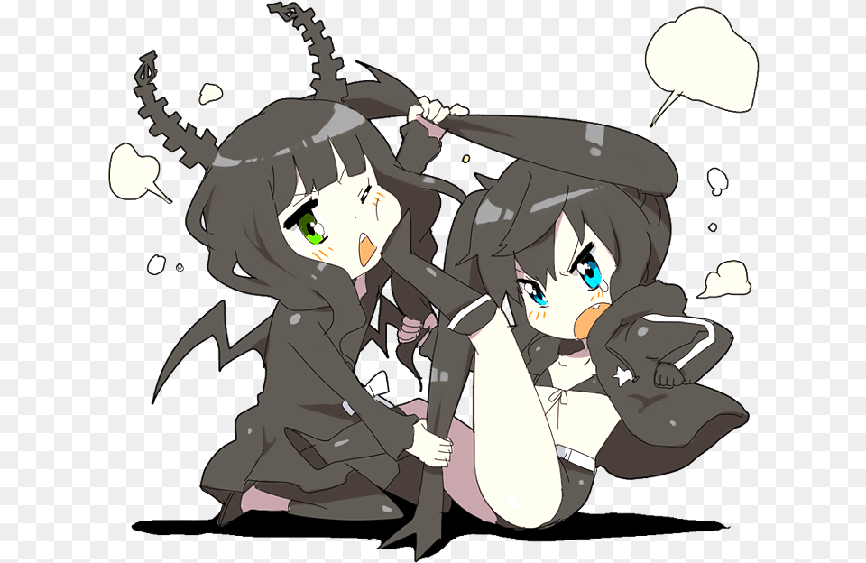 Dead Master And Black Rock Shooter Cute, Book, Comics, Publication, Person Png Image