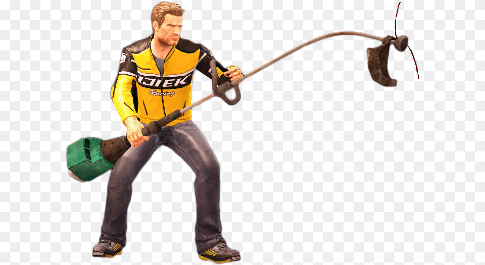 Dead Rising Grass Trimmer Holding Dead Rising, Adult, Male, Man, Person Png