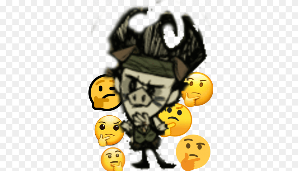 Dead The Art Of Some Loser Wilson Thinking Emoji Don T Starve, People, Person, Face, Head Png