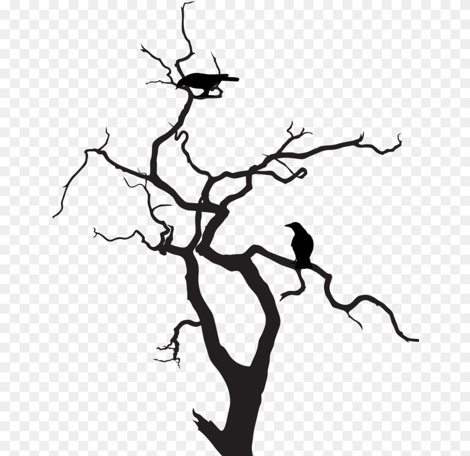 Dead Tree Clipart Birch Creepy Tree Silhouette, Wood, Art, Plant, Drawing Png