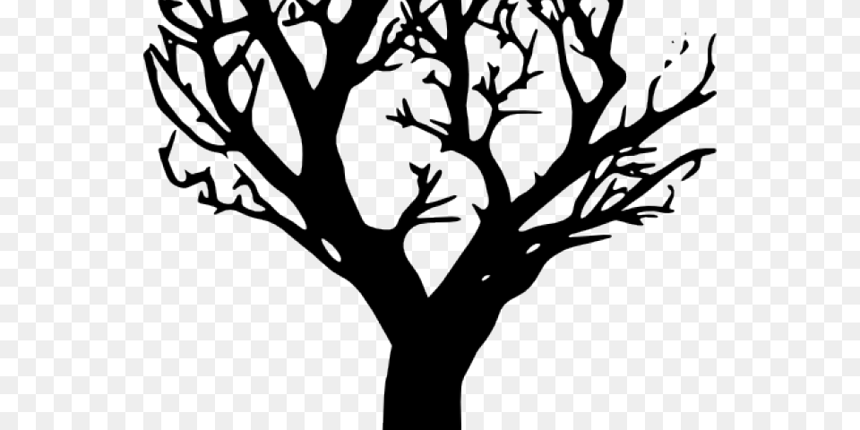 Dead Tree Clipart Tree Outline Black Tree Vector, Silhouette, Art, Drawing, Person Free Transparent Png